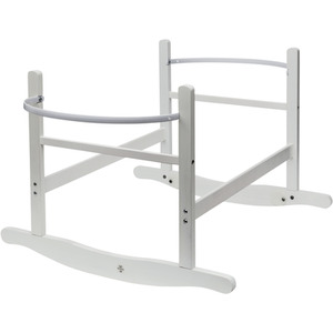 White Teddy Wash Day Moses Basket with White Rocking Stand - White by Kinder Valley