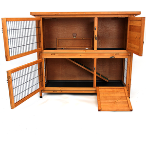 Wooden Small Animal Hutch 4ft Two Tier - Natural / 117.5cm by Actiaspet