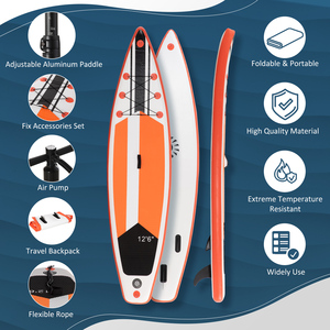 Outsunny 10Ft Inflatable Paddle Stand Up Board Orange - Orange by Outsunny