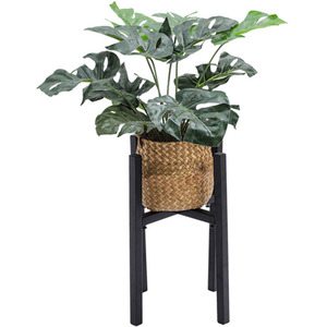 Stretchable Metal Plant Stand Flower Pot Holder - Black by Livingandhome