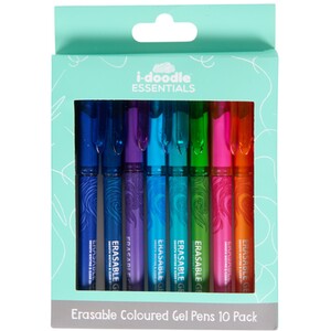 Pack of 10 Erasable Coloured Gel Pens by i-doodle