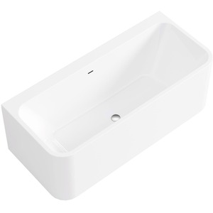 Clarevo Gloss Back To Wall Acrylic Bath - White by Fino Stone