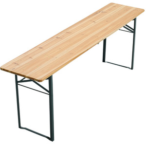 Foldable Firwood Trestle Table Bench Iron Stand Garden Camping - Light Brown / 76cm by Livingandhome