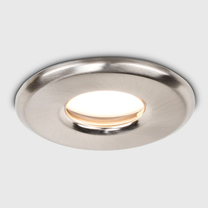 Bathroom IP65 Rated Brushed Chrome GU10 Recessed Ceiling Downlight - Brushed Chrome by ValueLights