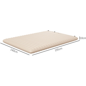 Outsunny Double Air Bed Inflatable Mattress with Foot Pumps - White by Outsunny