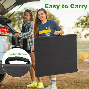 152 cm Portable Folding Picnic Table - Black by Costway