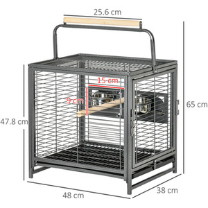 PawHut Parrot Cage Bird Carrier - Black by PawHut
