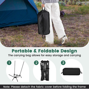 Outdoor Camping Chair - Black by Costway