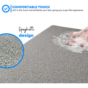 Heart Embossed Spaghetti Square Shower Mat by Nicoman