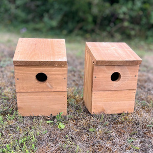 Multi-Hole Wild Bird Classic Nest Birdhouse Boxes - Brown / 2 by Selections