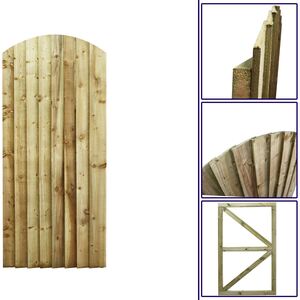 Overlapped Feather Edge Pathway Fully Framed Arch Top Pedestrian Garden Gate - Pressure Treated (Tanalised) / 75cm by Premier Garden Supplies