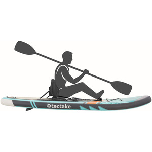 Paddle Board 2-In-1 Inflatable SUP Kayak, with Pump, Backpack - Turquoise & Black by tectake