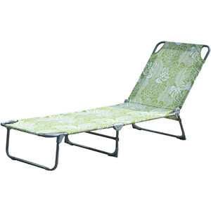 Tropical Leaf Sun Lounger - Green and White by Outdoor Essentials