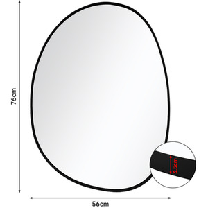 Irregular Oval Iron Frame Explosion-Proof Wall Mirror - Black by Livingandhome