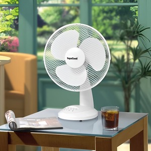 12inch Low Noise 3 Speed Desk Fan - White by Unbranded
