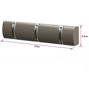 Retractable Wall Mounted Door Hook Coat Rack in Grey - Dark Grey / 26cm by House Of Home