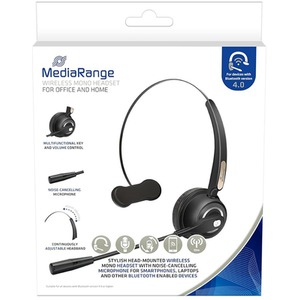 MediaRange Bluetooth Mono Conferencing Headset - Black by MEDIARANGE