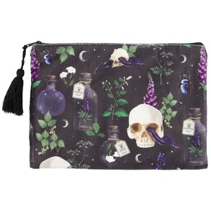 Venom and Vines Print Makeup Bag - Black by Kingsbury Gifts