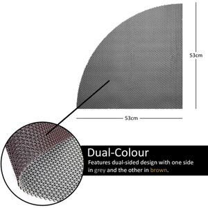 Reversible Dual-Colour Corner Shower Quadrant Mat - Brown/ Grey / 53cm x 53cm by Nicoman