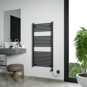 Grace Electric Designer Towel Radiator - BLACK / 60cm by Agadon