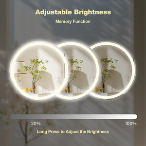 Bathroom Round Makeup Vanity Mirror - Silver by Costway