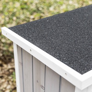 PawHut Wooden Pet Hutch Two-Tier Cage with Rain Cover, Wheels - Grey by PawHut