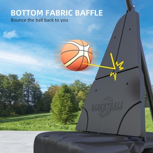 2.45-3.05m Adjustable Basketball Hoop and Stand with Wheels - Black by SPORTNOW