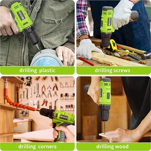 Cordless Drill Set 12V Electric Screwdriver Kit - Green