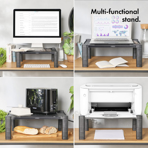 Four Level Adjustable Monitor Stand - Black by VonHaus