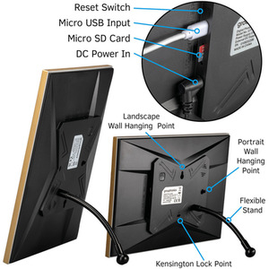 Gallery10 WiFi Digital Photo Frame 10 Inch - Gold by Grouptronics