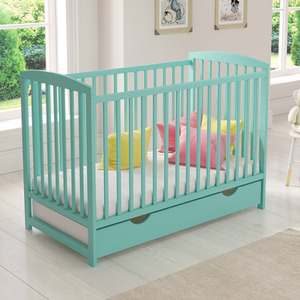 Jacob Cot Bed With Drawer And Mattress - Mint by Love For Sleep