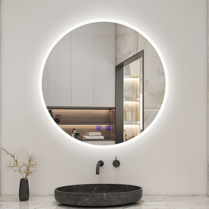 Round LED Bathroom Mirror with Double Touch Switch by AicaBathroom