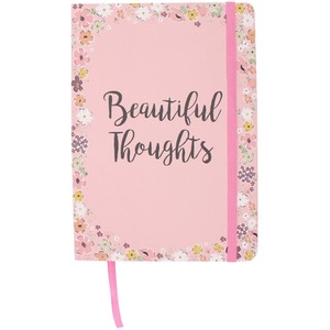 Floral Beautiful Thoughts A5 Notebook - Pink by Kingsbury Gifts