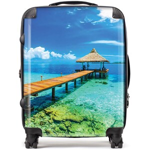 Maldive Beach Resort Suitcase - Blue / 95l by Warren Reed - Designer