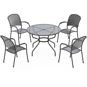 Royal Garden Carlo 4 Seater Dining Set - Black by Royal Garden