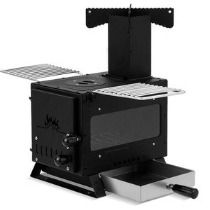 Portable Wood Burning Stove Mini Heater Burner - Black by Costway