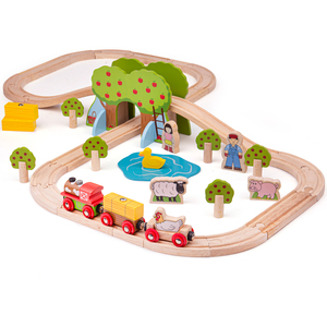 Farm Train Set - Multi-coloured by Bigjigs Rail