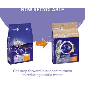 Purina ONE Adult Dry Cat Food - 3kg / Chicken and Whole Grains by Purina ONE