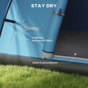 Outsunny 3000mm Waterproof Camping Tent with Porch and Sewn in Floor by Outsunny