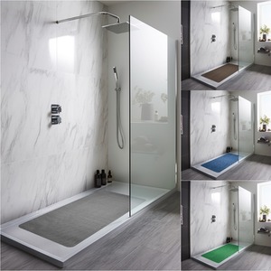 Reversible Dual-Colour PVC Shower Mat - Grey/Brown / 60cm x 40cm by Nicoman