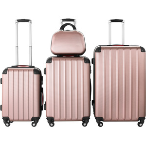 tectake Suitcase Set 4-Piece Pucci - Rose Gold by tectake