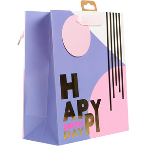 Pack of 4 Pink Medium Birthday Gift Bags - Pink