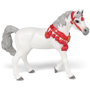PAPO Horses and Ponies White Arabian Horse in Parade Dress Toy Figure - White by PAPO