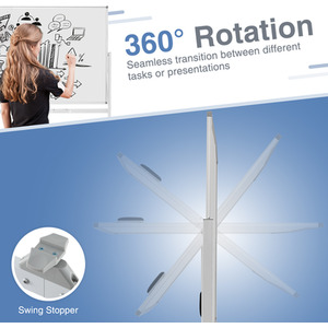 Rolling Whiteboard on Wheels - White by Costway