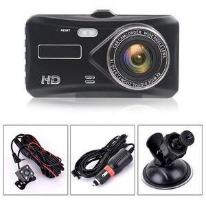 Dual Lens Dash Cam - Black