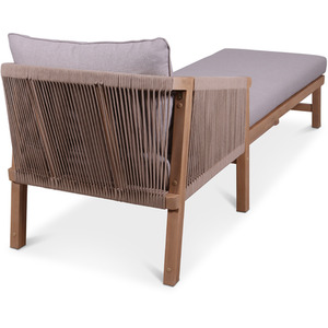 Roma Rope Sun Lounger with Side Table - Beige by Royalcraft