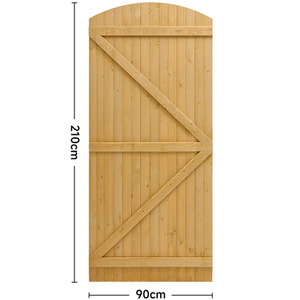 90CM Semi Braced Arch Top Wooden Garden Gate by Livingandhome