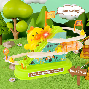 Ducks Electric Roller Coaster Chasing Race Track Toys Game Set - yellow