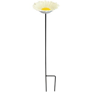 Cast Iron Daisy Bird Feeder - White by Selections