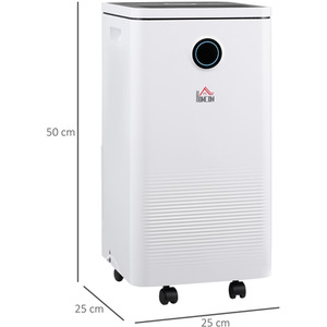 HOMCOM Portable Dehumidifier with WiFi Smart App Control for Home Laundry - White, Black by HOMCOM